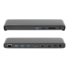 Docking station USB-C DisplayPort 1.3 MST Triple display FullHD PC Mac DOC0117A