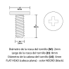 Tornillo de ensamblaje para portátil M2x8x4 (M2.0 D8.0 LK4.0) TOR0012