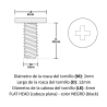 Tornillo de ensamblaje para portátil M2x12x4 (M2.0 D12.0 LK4.0) TOR0014
