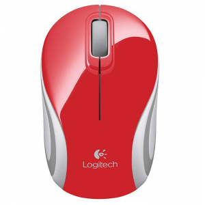 Ratón inalámbrico Logitech Mini Mouse M187 Rojo - 910-002732