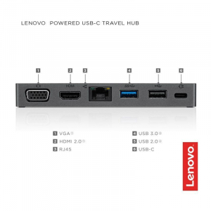 Lenovo Hub de Viaje USB-C Powered - 4X90S92381
