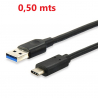 Cable USB-C 3.2 Gen2 (macho) - USB3.2 Gen 2 A (macho) 0,50 mts 10 Gbit/s CAB0152