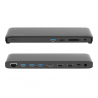 Docking station USB-C DisplayPort 1.3 MST Triple display FullHD PC Mac DOC0117A