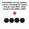 Set de pies (patas) de goma Lenovo Thinkpad X1 Carbon 20A7 20A8 20BS 20BT